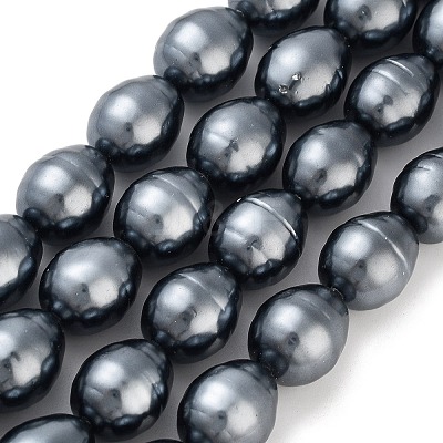 Electroplated Shell Pearl Beads Strands BSHE-H110-01-02-1