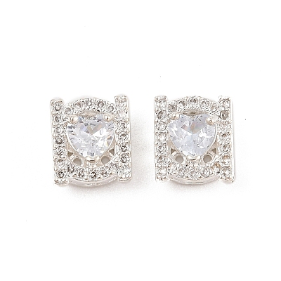 Rack Plating Brass Micro Pave Cubic Zirconia Beads KK-F879-07S-1