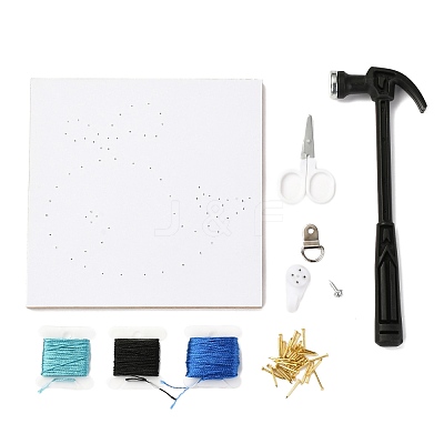 Whale Pattern DIY String Arts Kit Set DIY-F070-03-1