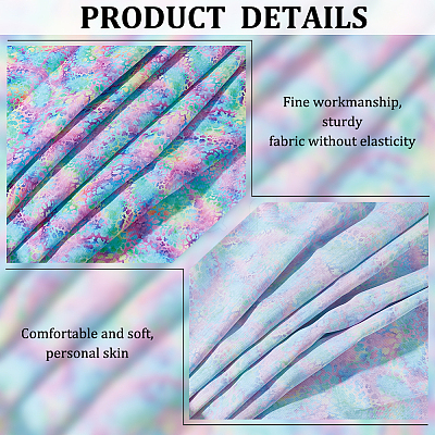 Leopard Print Rainbow Pattern Polycotton Fabric DIY-WH0028-18A-1