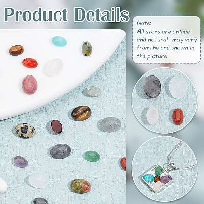 48Pcs 24 Styles Natural Mixed Gemstone Cabochons G-PH0002-54-1