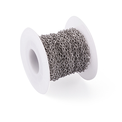 Tarnish Resistant 304 Stainless Steel Textured Cable Chains CHS-H007-05P-1
