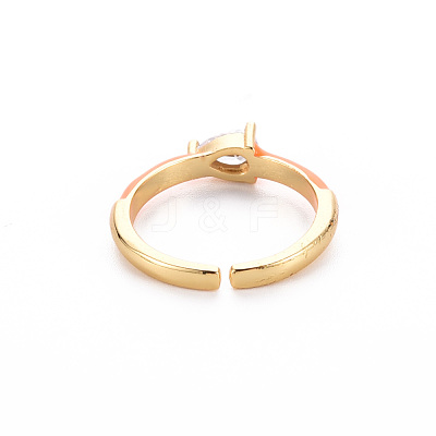Brass Enamel Cuff Rings RJEW-T016-27D-NF-1