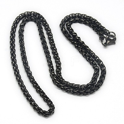 Trendy Men's 201 Stainless Steel Wheat Chain Necklaces NJEW-L043B-45B-1