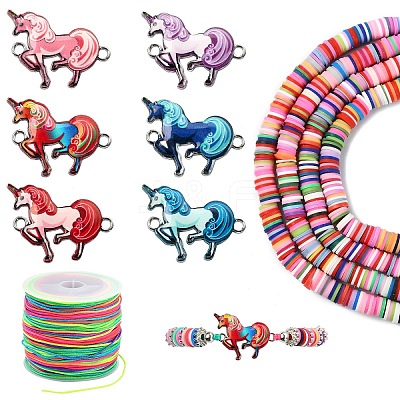 DIY Heishi Handmade Polymer Clay Bracelet Making Kits DIY-YW0012-37A-1