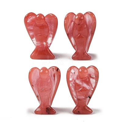 Synthetic Watermelon Stone Glass Carved Angle Figurines GG-CBA9C2C-A13-1