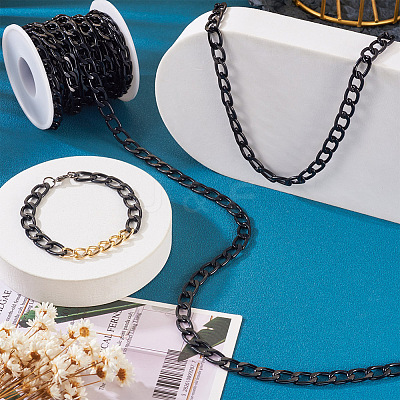 Oval Oxidation Aluminum Curb Chains CHA-TAC0004-01EB-1