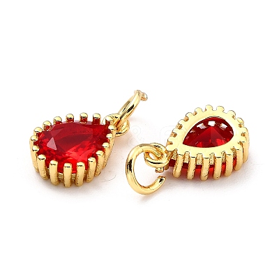 Brass Micro Pave Cubic Zirconia Pendants X-ZIRC-D120-01G-02-1