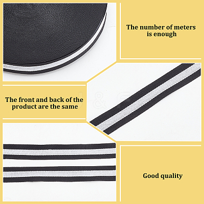 50 Yards Polyester Stripe Ribbons OCOR-WH0045-04B-1