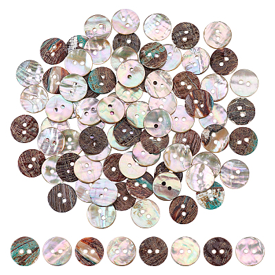70Pcs 2-Hole Shell Buttons BUTT-ME0001-26-1
