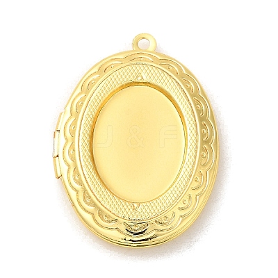 Rack Plating Brass Locket Pendants KK-K277-05G-1
