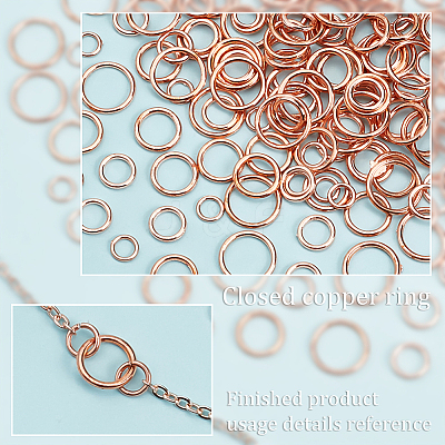200Pcs 4 Styles Alloy Soldered Closed Jump Rings KK-PH0009-06-1