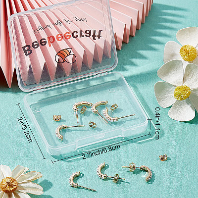10Pcs Brass Stud Earring Findings KK-BBC0003-77-1