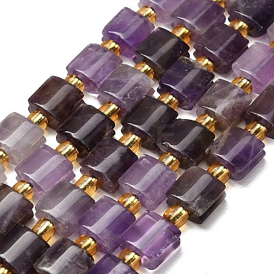 Natural Banded Amethyst Beads Strands G-F833-Q01-01-1