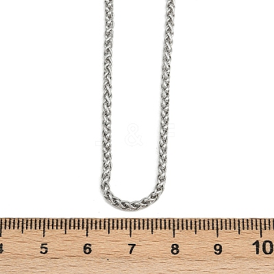 304 Stainless Steel Wheat Chains Necklaces for Unisex NJEW-K395-01A-P-1