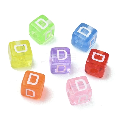 Spray Painted Transparent Acrylic Beads MACR-K365-07D-1
