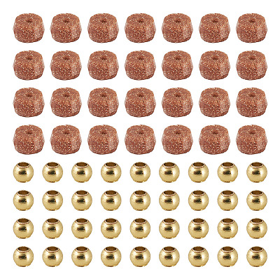 50Pcs Synthetic Goldstone Beads G-TAD0001-14-1