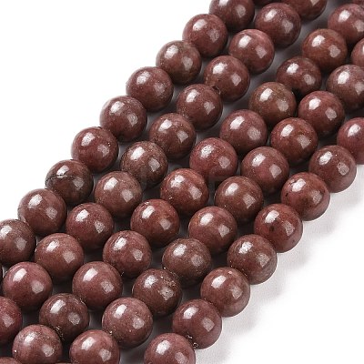 Natural Rhodonite Round Bead Strands G-J302-10-6mm-1