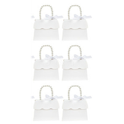 Trapezoid Paper Gift Box with Plastic Imitation Pearl Handles LS-CON-WH0092-65A-1