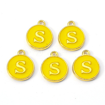 Golden Plated Alloy Enamel Charms ENAM-S118-09S-1