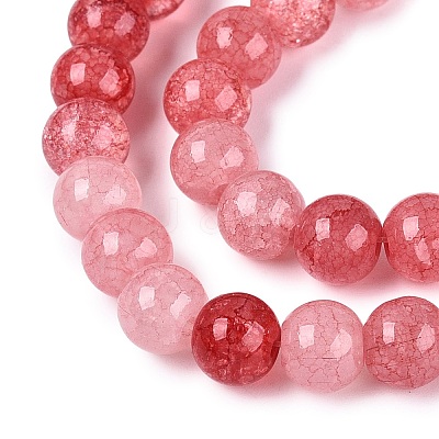Baking Paint Crackle Glass Beads Strands GLAA-Q106-03A-23-1