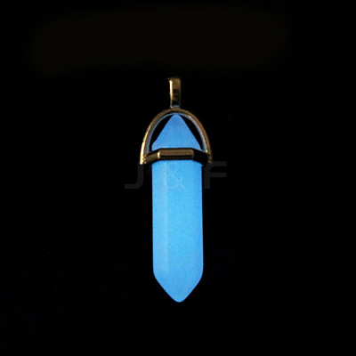 Bullet Pointed Synthetic Luminous Stone Pendants LUMI-PW0001-055-A-1
