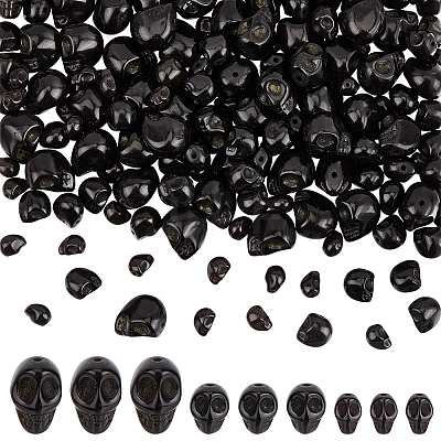 150Pcs 3 Styles Dyed Synthetic Turquoise Beads G-PH0003-42-1
