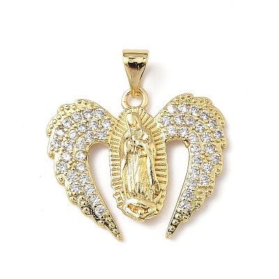 Brass Micro Pave Cubic Zirconia Pendants KK-L243-05G-02-1