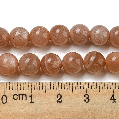 Round Natural Sunstone Beads Strands G-F222-33-8mm-1-1