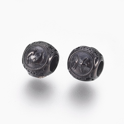 316 Surgical Stainless Steel European Beads STAS-F195-128B-11-1
