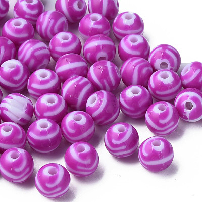 Opaque Striped Acrylic Beads MACR-S373-27D-02-1