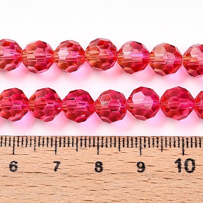 Baking Paint Transparent Glass Beads Strands DGLA-A035-T8mm-A02-1