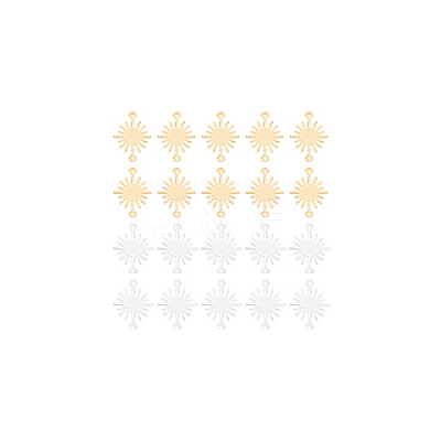 60Pcs 2 Colors Brass Connector Charms KK-BC0013-88-1