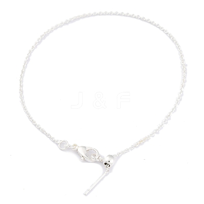 Brass Cable Chains Bracelets for Women BJEW-G735-09S-1