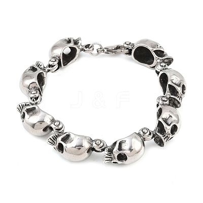 Halloween 304 Stainless Steel Link Chain Bracelets BJEW-D379-20B-AS-1