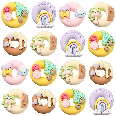 50Pcs 5 Styles Opaque Resin Cabochons RESI-CJ0002-84-1