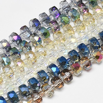 Electroplate Glass Beads Strands EGLA-Q083-8mm-D-1