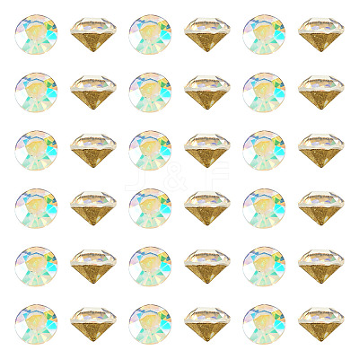 1 Bag Pointed Back Glass Rhinestone Cabochons RGLA-TADJ0001-01A-07-1
