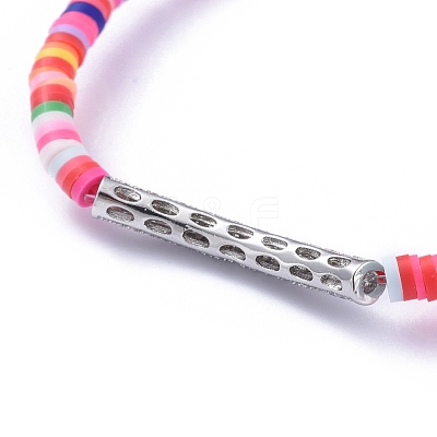 Handmade Polymer Clay Heishi Bead Stretch Bracelets BJEW-JB05096-1