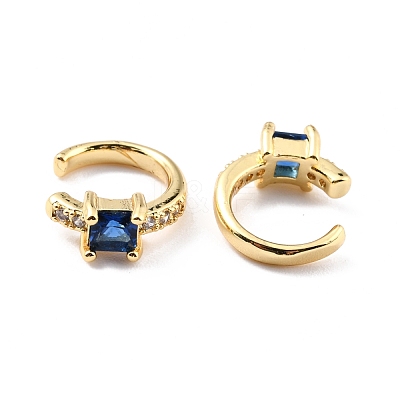 Brass Micro Pave Cubic Zirconia Cuff Earrings EJEW-K086-02G-05-1