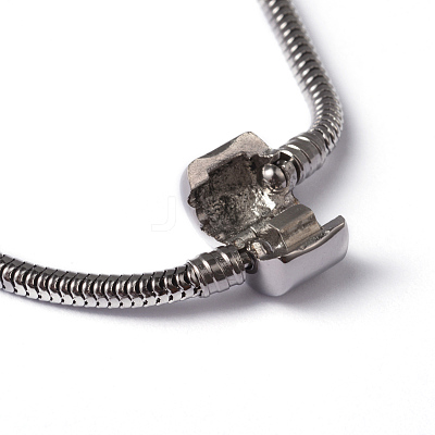 Tarnish Resistant 304 Stainless Steel Round Snake Chain European Style Bracelet Making STAS-L178-SL0202-21-1
