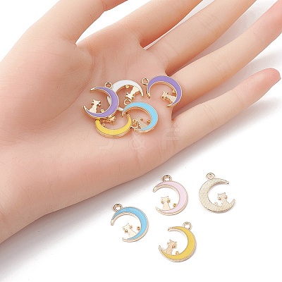 20Pcs 5 Colors Alloy Enamel Pendants ENAM-YW0002-77-1