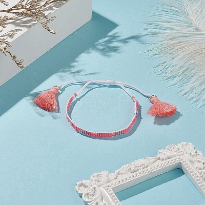 Tassel Charm Bracelet BJEW-MZ00016-1