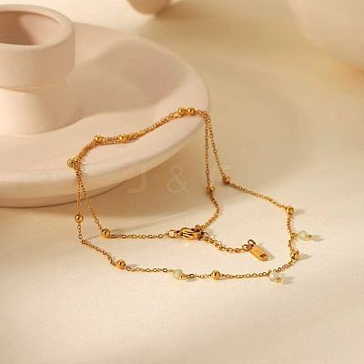 French Style 304 Stainless Steel Cable Chain Double Layer Bracelets IW3608-1
