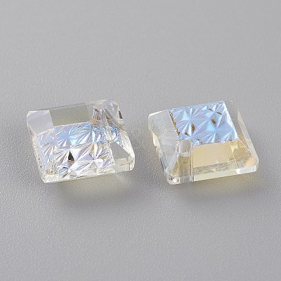 Embossed Glass Rhinestone Pendants GLAA-J101-03A-001MO-1