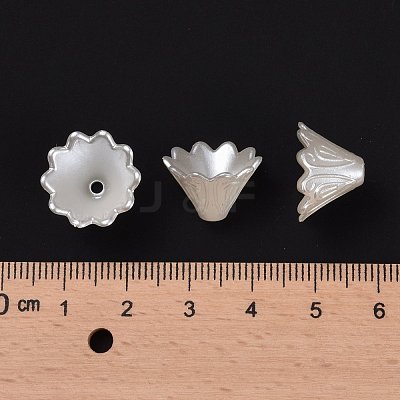 Multi-Petal Flower ABS Plastic Imitation Pearl Bead Caps OACR-R016-25-1