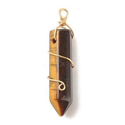 Natural Mixed Gemstone Pointed Pendants PALLOY-JF01502-1