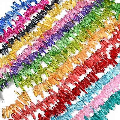 Natural Dyed Quartz Beads Strands G-M412-02-1