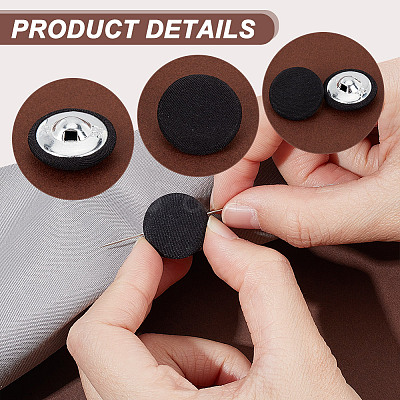 100Pcs Cloth Shank Buttons BUTT-NB0001-72C-1