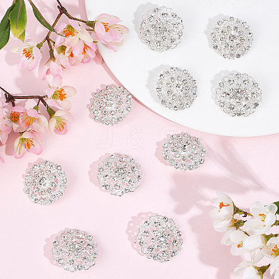 10Pcs 2 Style Crystal Rhinestone Flower Brooch Pin JEWB-GF0001-30-1